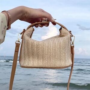 Stylish Tan and Cream Woven Women's Bag